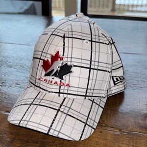 New Era White Plaid Hockey Canada Fitted Cap